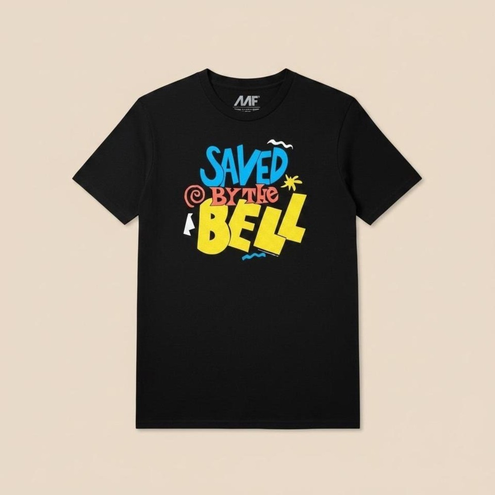 Saved By The Bell Graphic T-Shirt Black Logo Tee Size Small New Without Tags